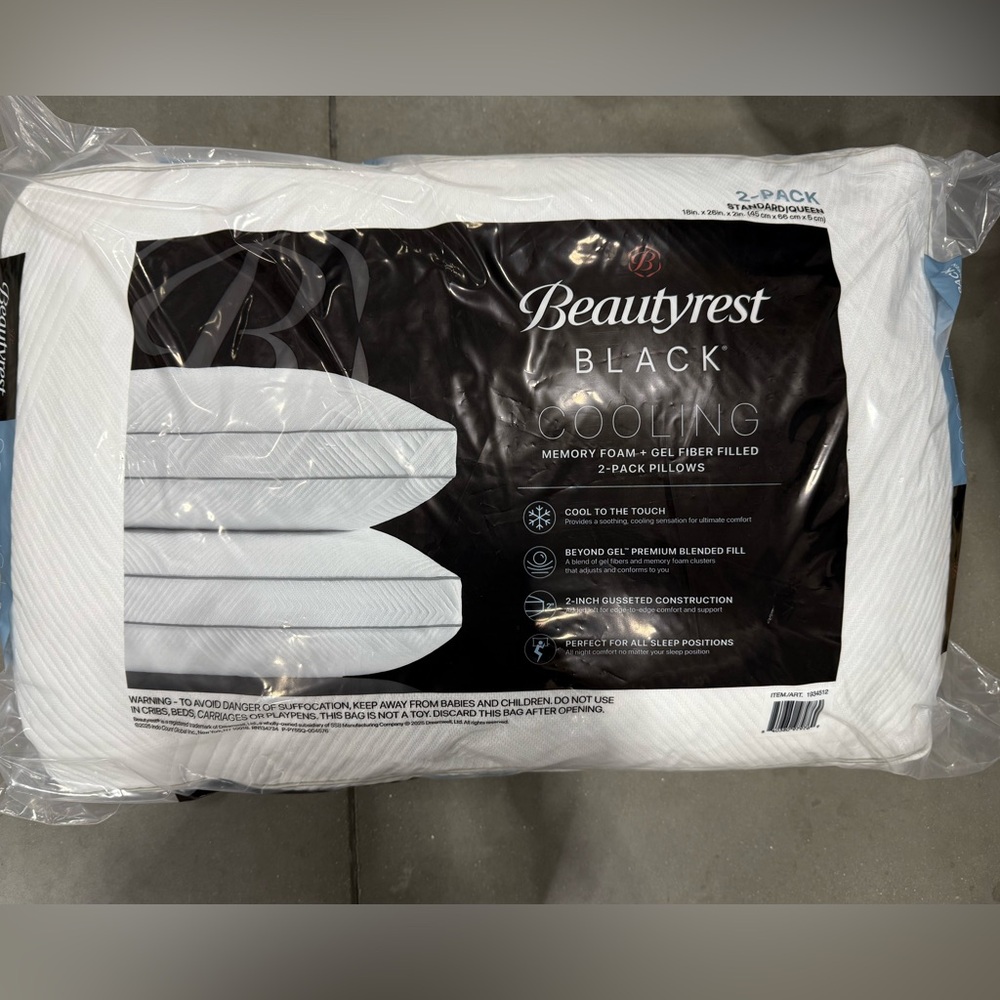 2Pack Beauty rest black Cooling Pillow